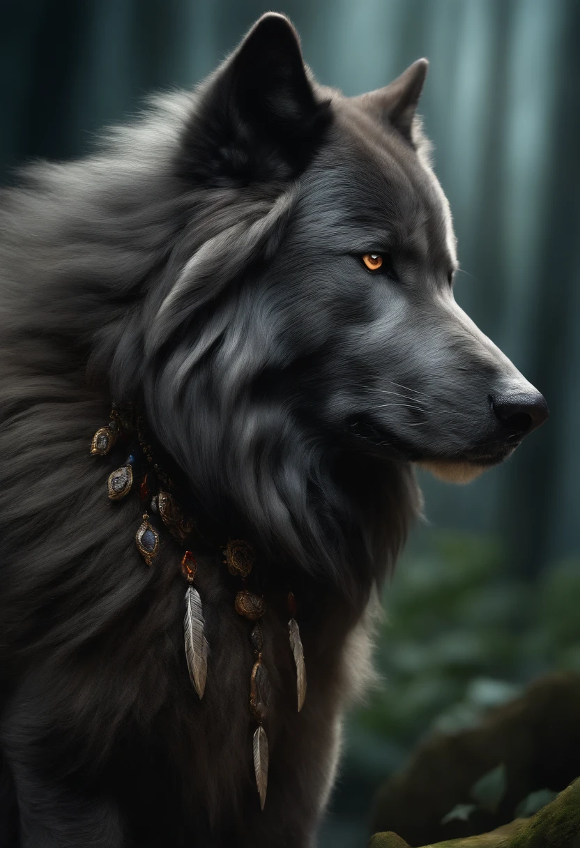 Lobo,capa Lobo,Ruan Jia,Daeni Pinho,Darkgem,Dimwitdog,antro de lobo macho musculoso, (Rosto detalhado), (pelo fofo detalhado)