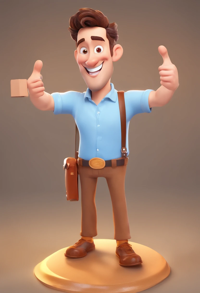 Smiling Man Illustration, sorriso insano, Homem de pele marrom com um sorriso gigante, happily smiling at the camera, sorriso atrevido, he's smiling, sorriso muito grande, Macho sorridente, foto de perfil headshot, rindo sorriso enorme, desenhando no estilo de Arte 3D, c4d, fundo de cor branco puro, estilo disney, estilo pixar render ilustracao Super Detalhe, 8k