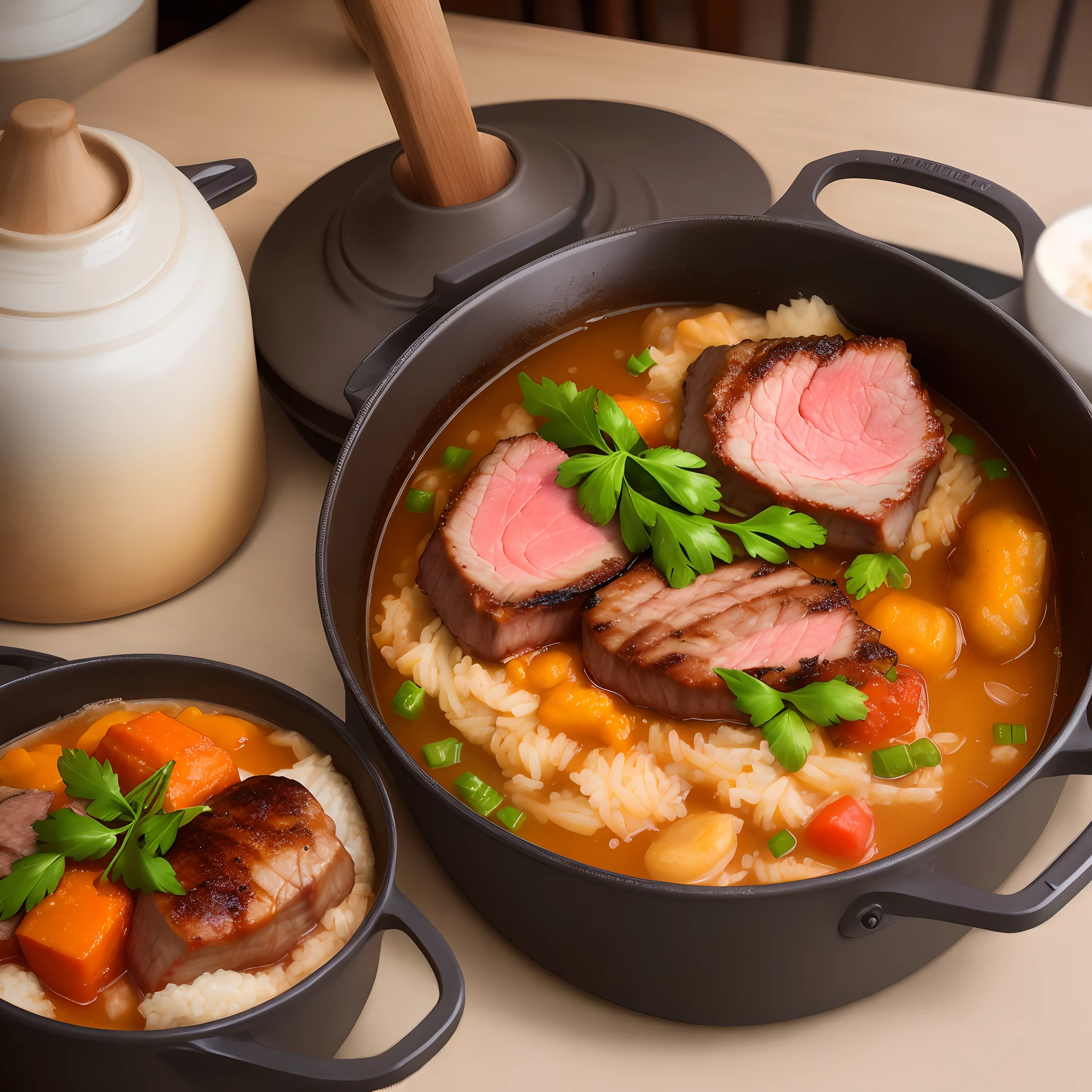 Long skirt with round-pot meat