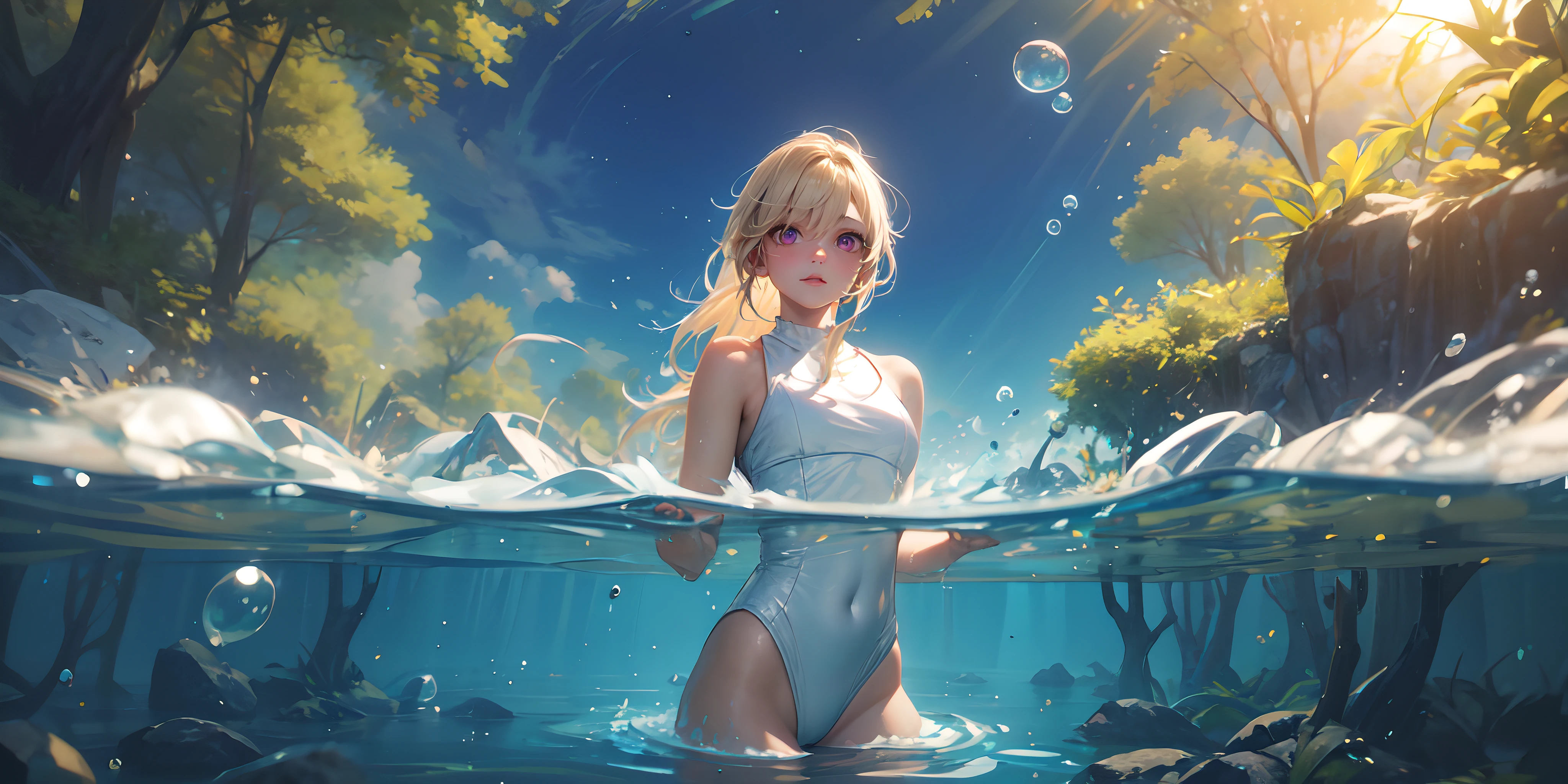 nakiri erina, long hair, blonde hair, (best quality,highres,masterpiece:1.2),ultra-detailed,realistic,photography,soft-focus,subtle lighting,blurred background,rich colors,portrait,serene,graceful,submerged,weightless,gentle movement,age gracefully,breast,reflection,tranquil,beauty,submerge,bubble,float,magic,mystical,serenity,water elements,natural lighting,graceful aging,timid,peaceful,harmony,softness,ethereal,stillness,serene expression,dreamlike,subtle elegance,underwater paradise,feminine form,quiet,subtle ripples,harmonic movement,fluidity"glow effects, godrays, Hand drawn, render, 8k, octane render, cinema 4d, blender, dark, atmospheric 4k ultra detailed, cinematic, Sharp focus, big depth of field, Masterpiece, colors, 3d octane render, 4k, concept art, trending on artstation, hyperrealistic, Vivid colors, extremely detailed CG unity 8k wallpaper, trending on CGSociety, Intricate, High Detail, ,"(3d, realistic:1.4)