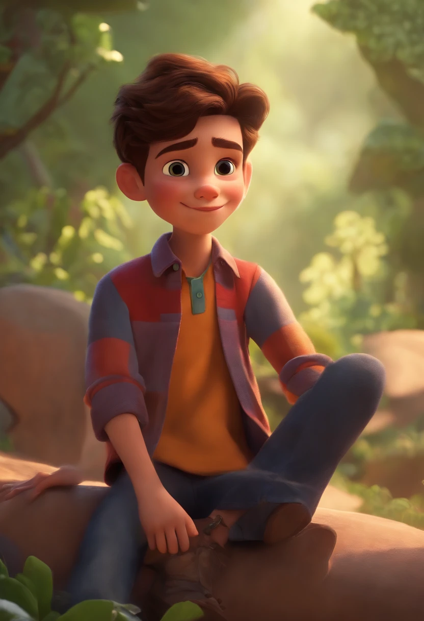 Image of a boy for a story in a YouTube video in Pixar format, He's the allabester, He's the class leader, He's outgoing, Playful and gets up for a lot of things