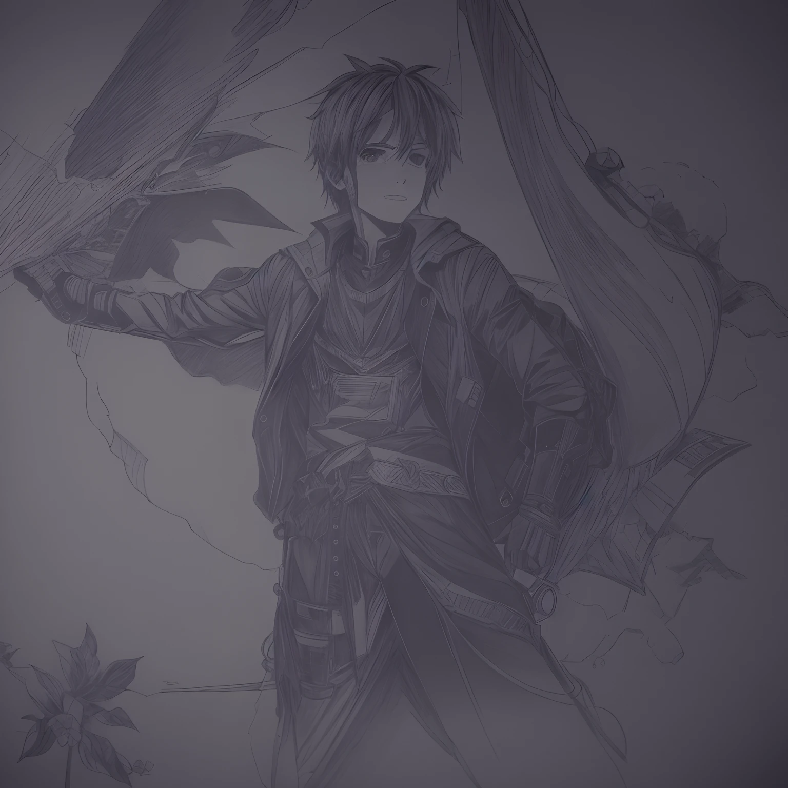 an anime line drawing of linus_sebastian,
