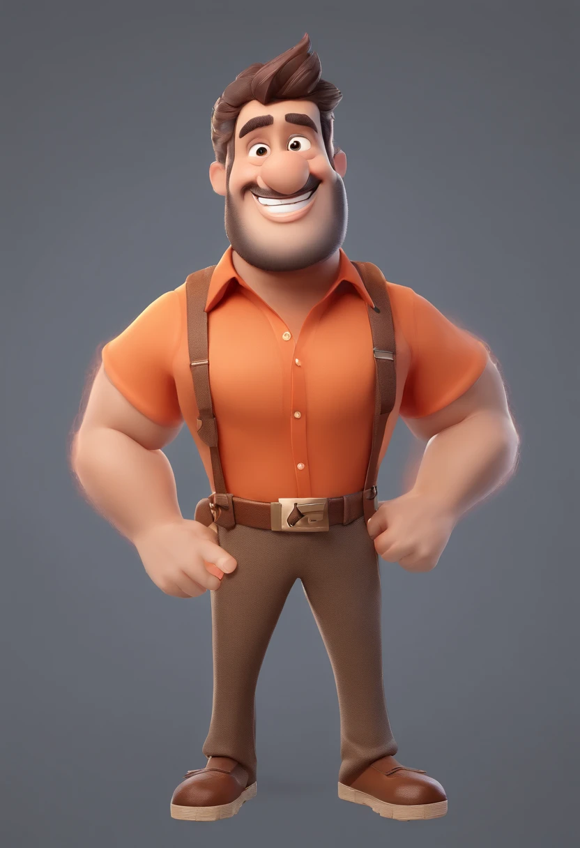Smiling Man Illustration, sorriso insano, Homem de pele marrom com um sorriso gigante, happily smiling at the camera, sorriso atrevido, he's smiling, sorriso muito grande, Macho sorridente, foto de perfil headshot, rindo sorriso enorme, desenhando no estilo de Arte 3D, c4d, fundo de cor branco puro, estilo disney, estilo pixar render ilustracao Super Detalhe, 8k