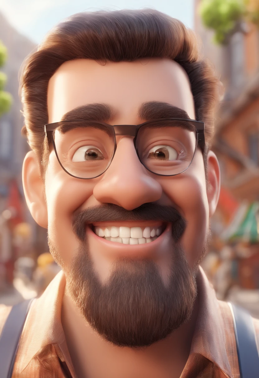 Smiling Man Illustration, sorriso insano, Homem de pele marrom com um sorriso gigante, happily smiling at the camera, sorriso atrevido, he's smiling, sorriso muito grande, Macho sorridente, foto de perfil headshot, rindo sorriso enorme, desenhando no estilo de Arte 3D, c4d, fundo de cor branco puro, estilo disney, estilo pixar render ilustracao Super Detalhe, 8k