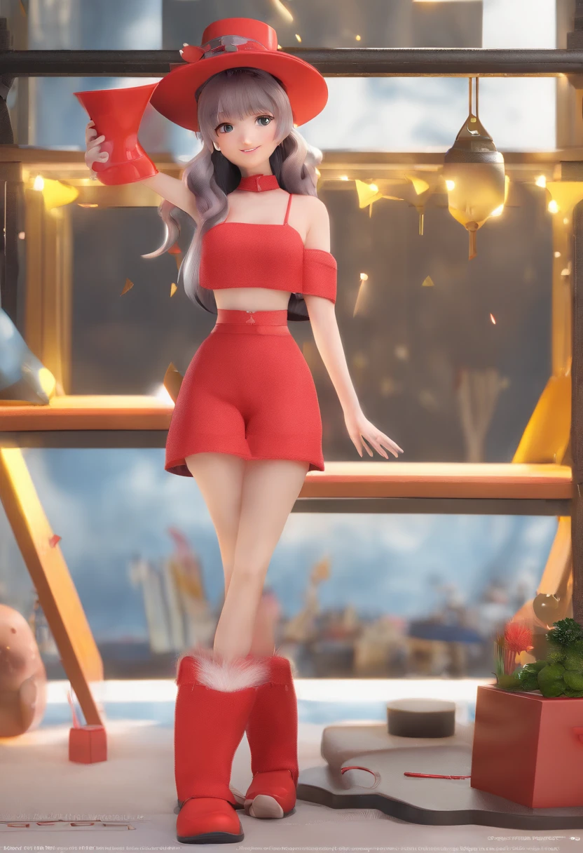 Full body 3D artwork! ! action figure girl, very good figure, popmart toys, (naked )blindbox toys, mockup, full body, Anime, background is a cute furry bear doll, furry, 3D atrwork, C4D, blender, OC render, high detail, bright, full of sunlight, studio lighting ::1