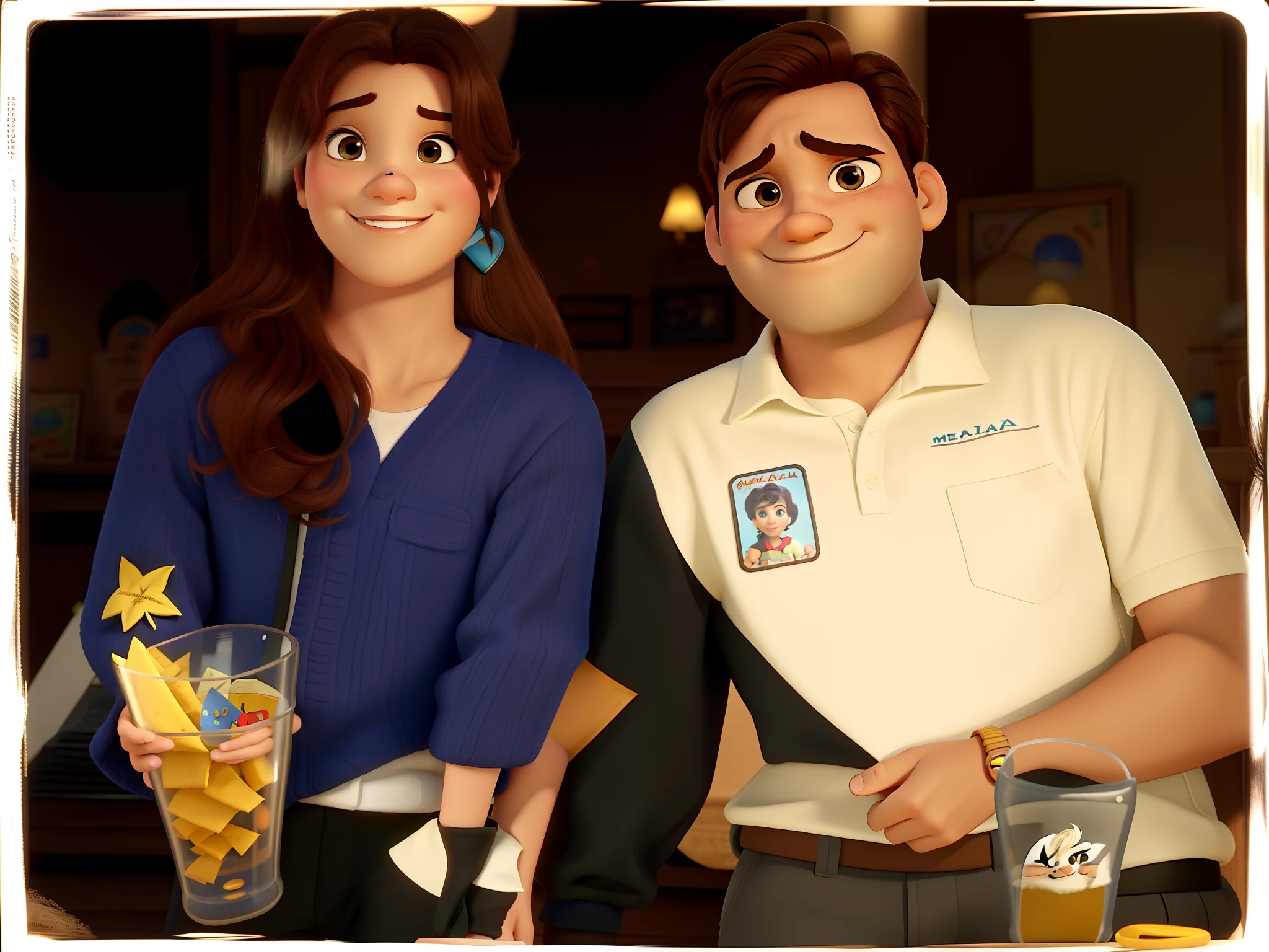 Um casal estilo Disney Pixar, melhor qualidade, qualidade alta