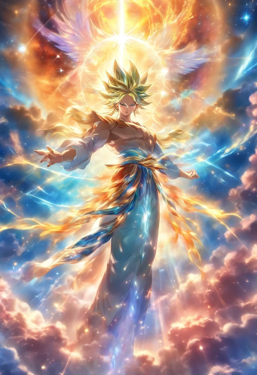 (sky god),sun,time,ethereal,celestial,heavenly paradise, majestic sky, golden rays of sunlight, serene atmosphere, passing clouds, radiant beams of sunlight, celestial beings, infinite space, timeless beauty, cosmic energy, divine presence, celestial harmony, ethereal light, magical aura, eternal serenity, celestial realm, celestial wonders, celestial artistry, heavenly glow, transcendental experience, celestial symphony, celestial dance, cosmic vibrations, celestial radiance, celestial tranquility, divine illumination