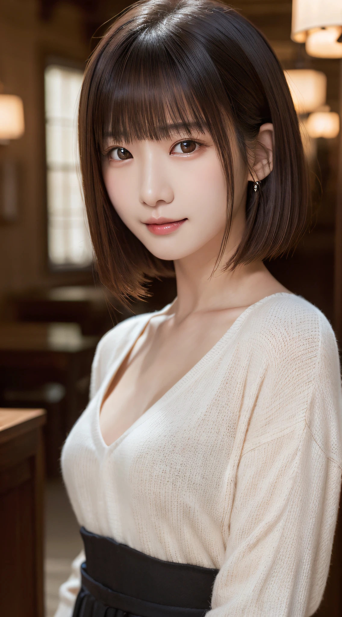 (masuter piece:1.3)、(8k、Photorealsitic、RAW Photography、top-quality: 1.4)、japanes、(1 girl in)、beautiful countenance、(lifelike face)、(A dark-haired、short-hair:1.3)、Beautiful hairstyle、realisticeyes、beatiful detailed eyes、(real looking skin)、Beautiful skins、enticing、超A high resolution、A hyper-realistic、high-detail、the golden ratio、(详细的脸: 1.2)、Looking at the camera、a smile、Fluffy white shirt、mideum breasts、is standing、On the hands and hips、top-quality、masterpiece、超A high resolution、(Photorealsitic: 1.4)、1girl (((top-quality)))、masterpiece、intricate detailes、depth of fields、top-quality、ighly detailed、hight resolution、4k、Ultra-high resolution resolution、Detailed shadows、surrealistic、realisticlying、Dramatic lighting、1girl、独奏、A detailed face、A detailed eye、real looking skin、