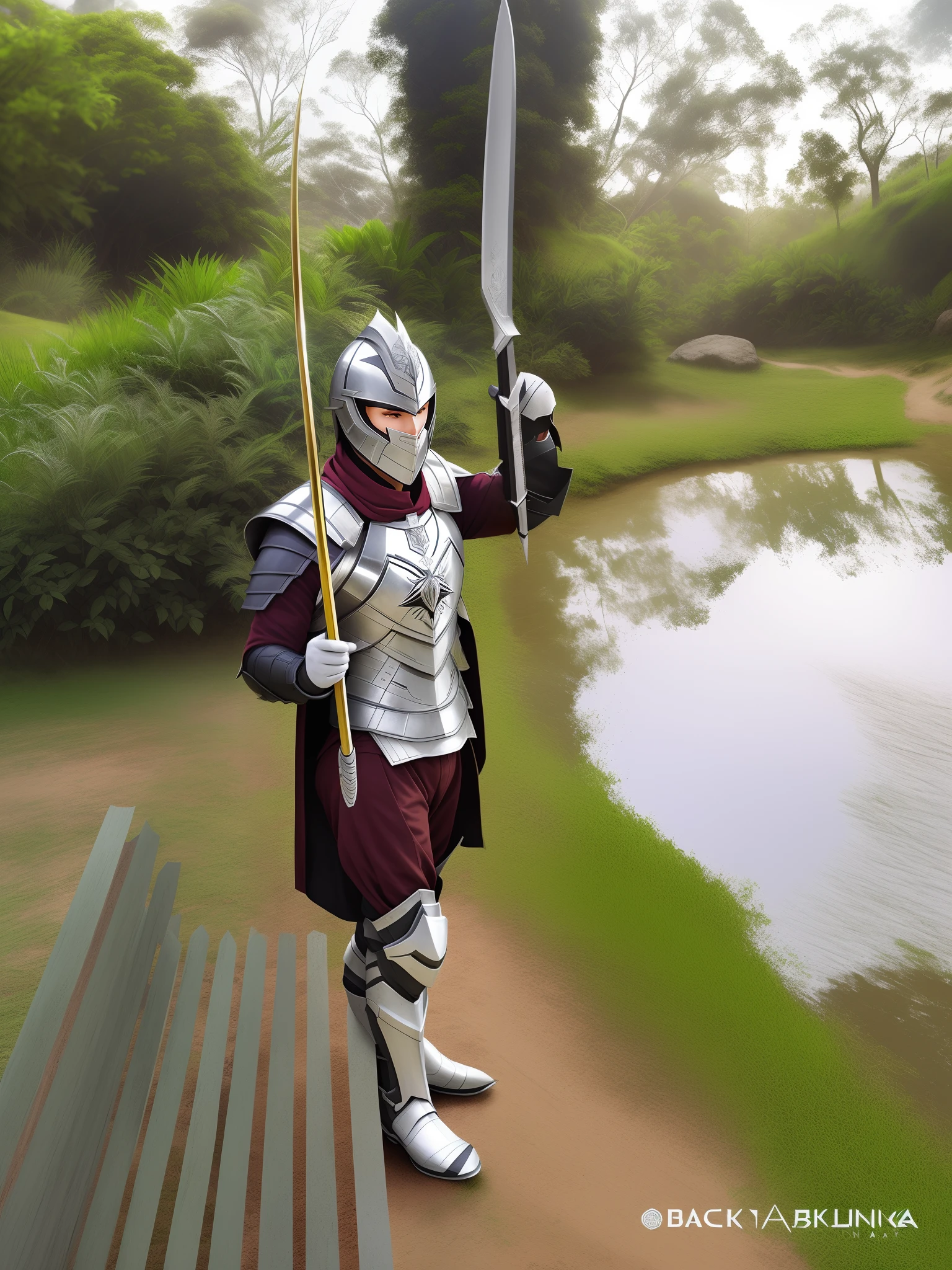 ((master part)), (((best quality))), ((ultra-detalhado)), ((illustration)),[realismo efeito de luz],Sombra,uma cavaleira，armadura，Espada gigante，nobre，Brilhe com luz，(Backgrounid branco:1.5)