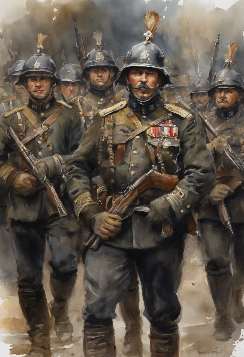 lineinfantry blackuniform men