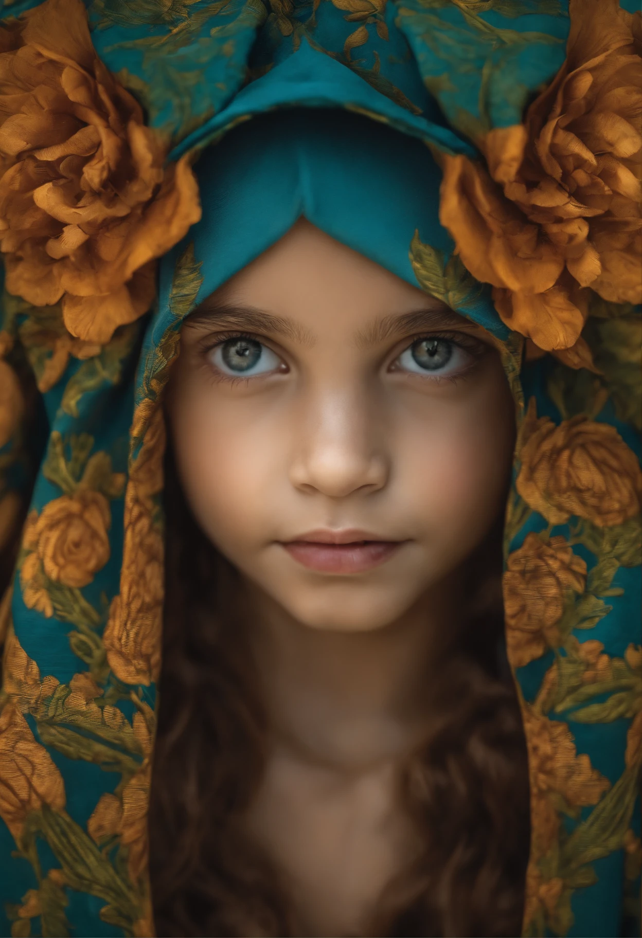 Imagem de uma menina loira para a capa de um filme, She is approximately , olhos azuis, cabelo bem curtinho com as pontas um pouco onduladas.