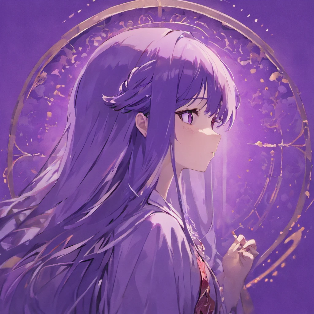 (Purple background:1.4),(Silhouette of a girl's head, Eyes closed, colorfull long hair, Oriental elements),(Japanese illustration:1.3,paper art:1.3, Quilted paper art:1.2),( reasonable design, Clear lines, High sharpness,Best quality, Very detailed, Masterpiece, movie light effect, 4K )