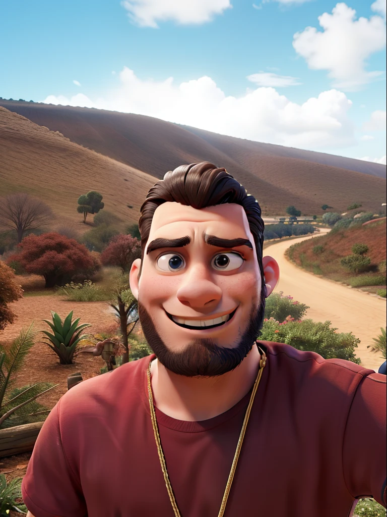 tmasterpiece,a melhor qualidade,Um homem com olhos,head shoot,estilo disney,Standing in the park,Muitos detalhes no rosto