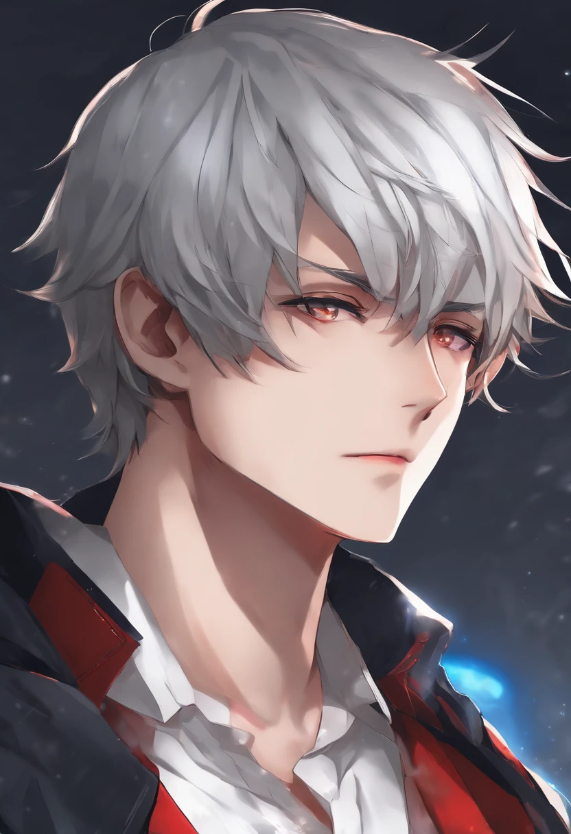 Anime boy wearing black jacket and white shirt with red and blue jacket, style of anime4 K, Badass anime 8 K, trigger anime artstyle, High Quality Anime Art Style, Anime art wallpaper 8 K, Anime art wallpaper 4k, Anime art wallpaper 4 K, Anime boy, 4K anime wallpaper, Tall anime guy with blue eyes, Anime wallpaper 4 k