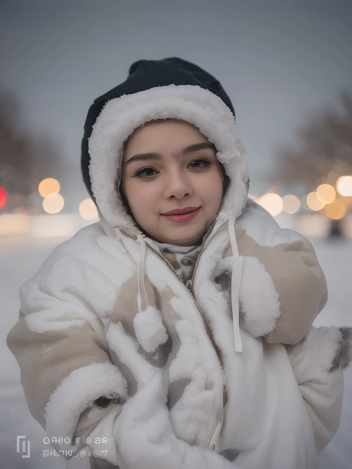 Snowy background bokeh blur