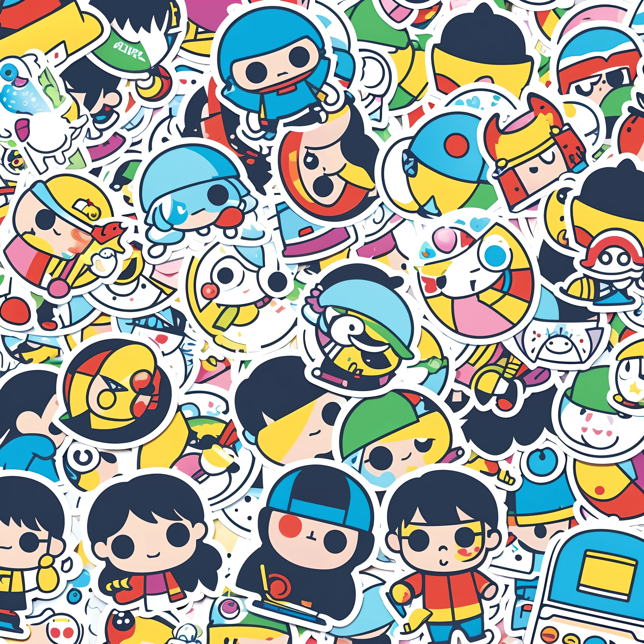 a sticker、Graphics that make you want to make it into a t-shirt、sticker design、Stickers only、Original Characters、plein air、pop music、colourfull、Cute、cool、Background: Plain white、Background: None、