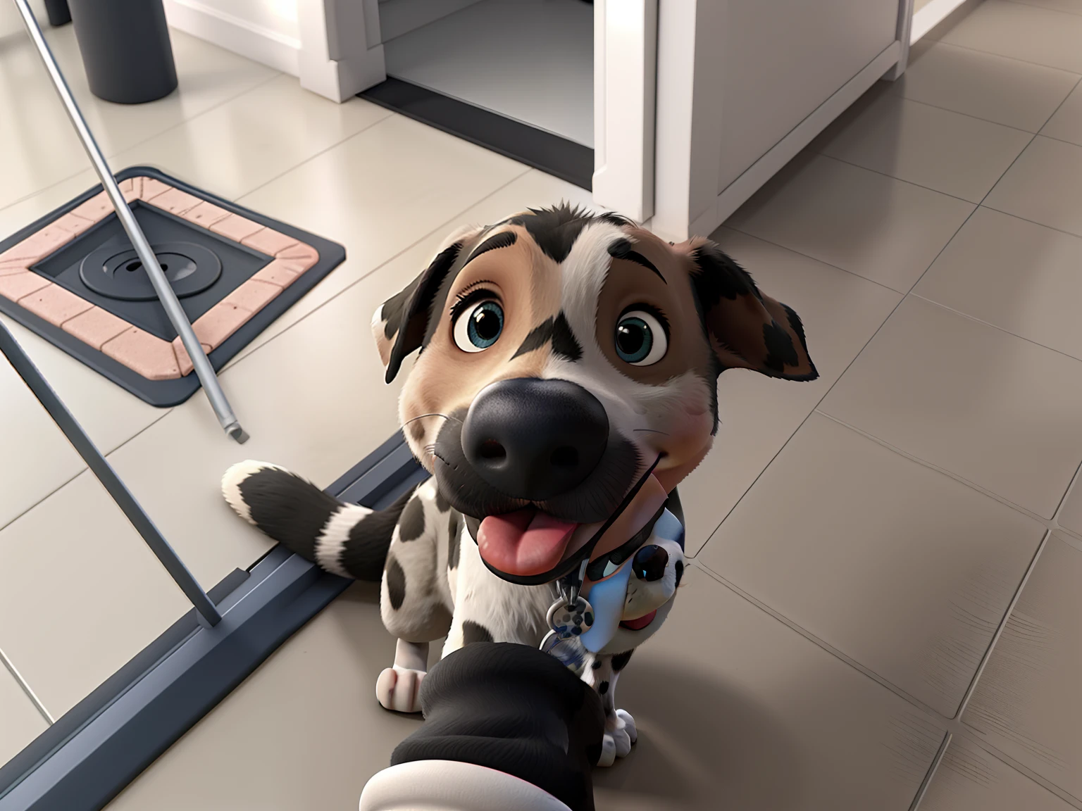 Disney Dalmatian with her tongue out