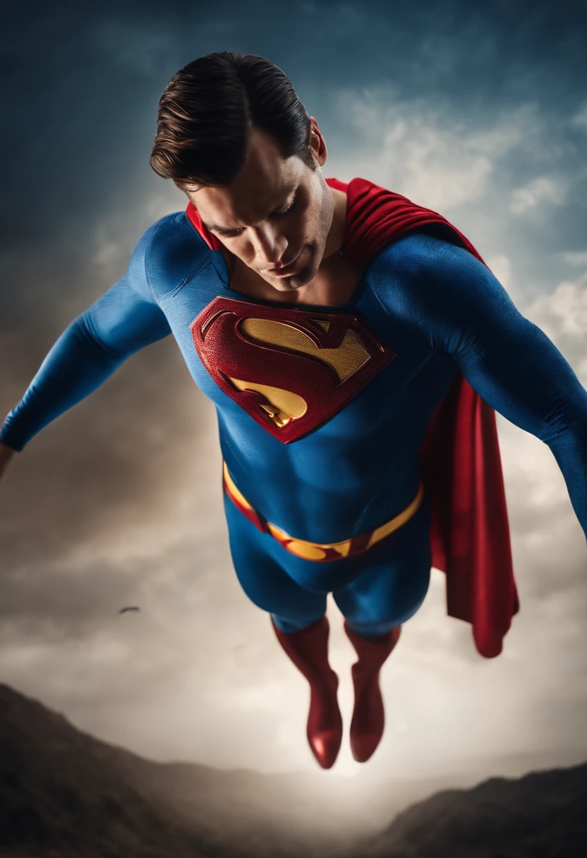 Me and Superman fly in the sky