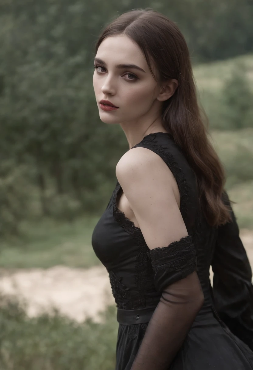 The text describes a desire for an image of an emaciated goth girl with an abnormally large, round buttocks. The key points are:

- The girl should be skinny and emaciated  
- She has a goth style of dress  
- Her buttocks should be very large and round compared to the rest of her body
- She is depicted as crying and hungry

The overall image portrayed is of an exaggerated figure with an contrast between her thin frame and large buttocks, meant to elicit a sense of the absurd.
