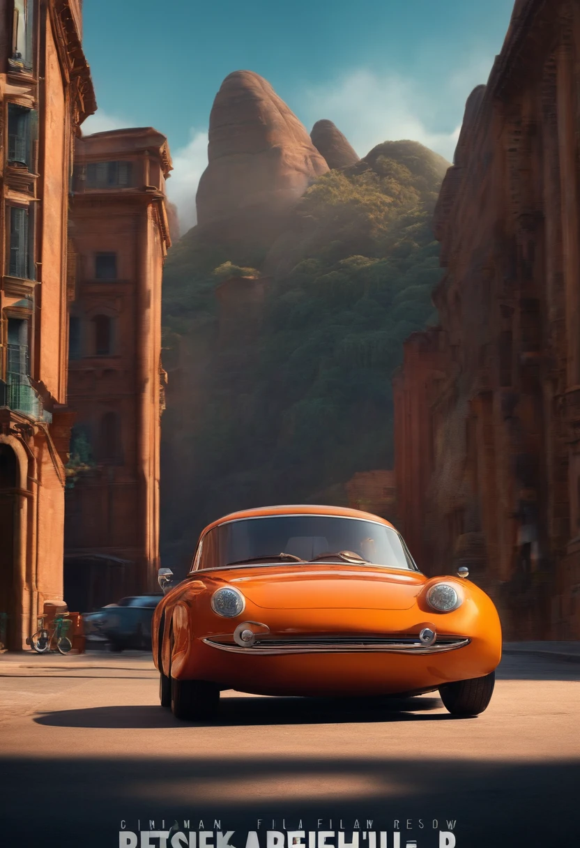 filme Oppenheimer 2023 estilo filmes Pixar, Com nome "O fotografo que descobriu o iso", poster, with credits