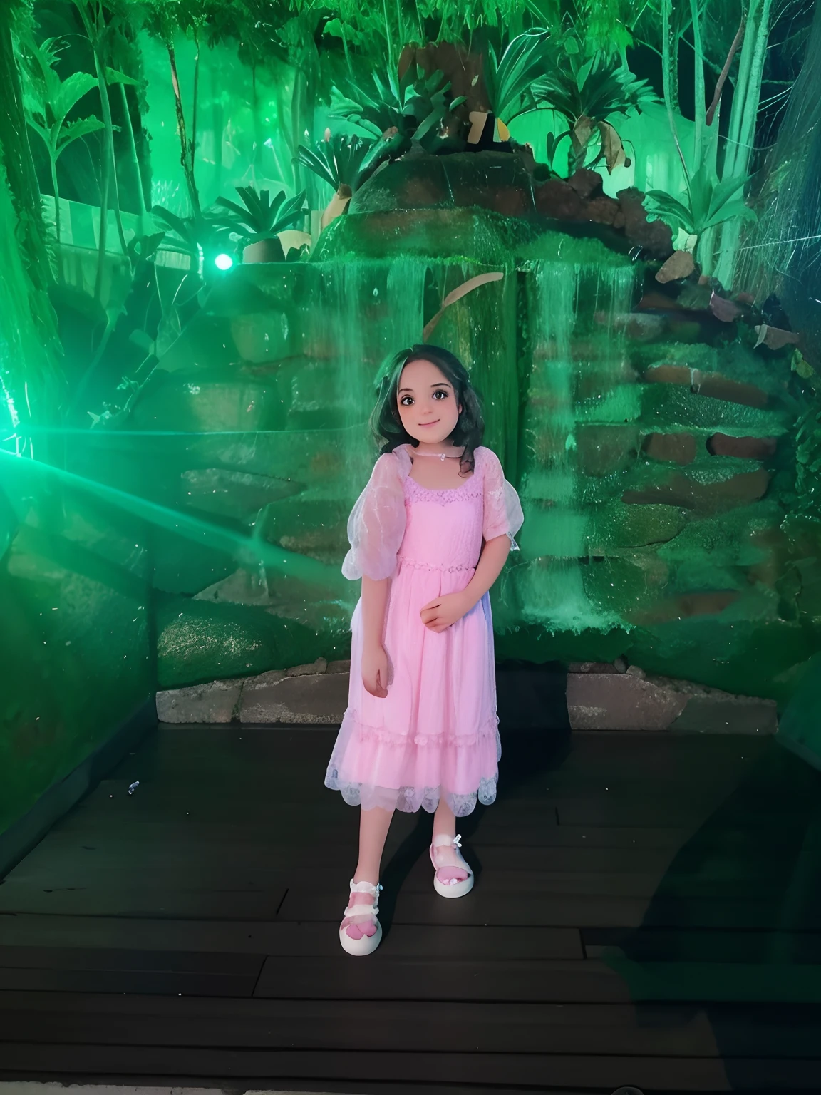 8 anos vestido rosa em festa a noite