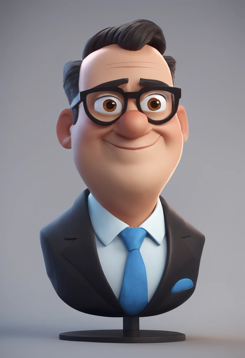 Cartoon character of a man with black glasses and a blue shirt, animation character, Caractere estilizado, animation style rendering, 3D estilizado, Arnold Maya render, 3 d render stylized, toon render keyshot, Personagem 3D, Personagem 3D, 3d rendering stylized, 3 d character render, personagem de desenho animado, Personagem de close up, Pose de personagem, (Estilo Pixar) (master part:1.2) (Bokeh) (best quality) (pele detalhada) (textura detalhada) (8k) (argila) (Cinematic lighting) (foco nítido