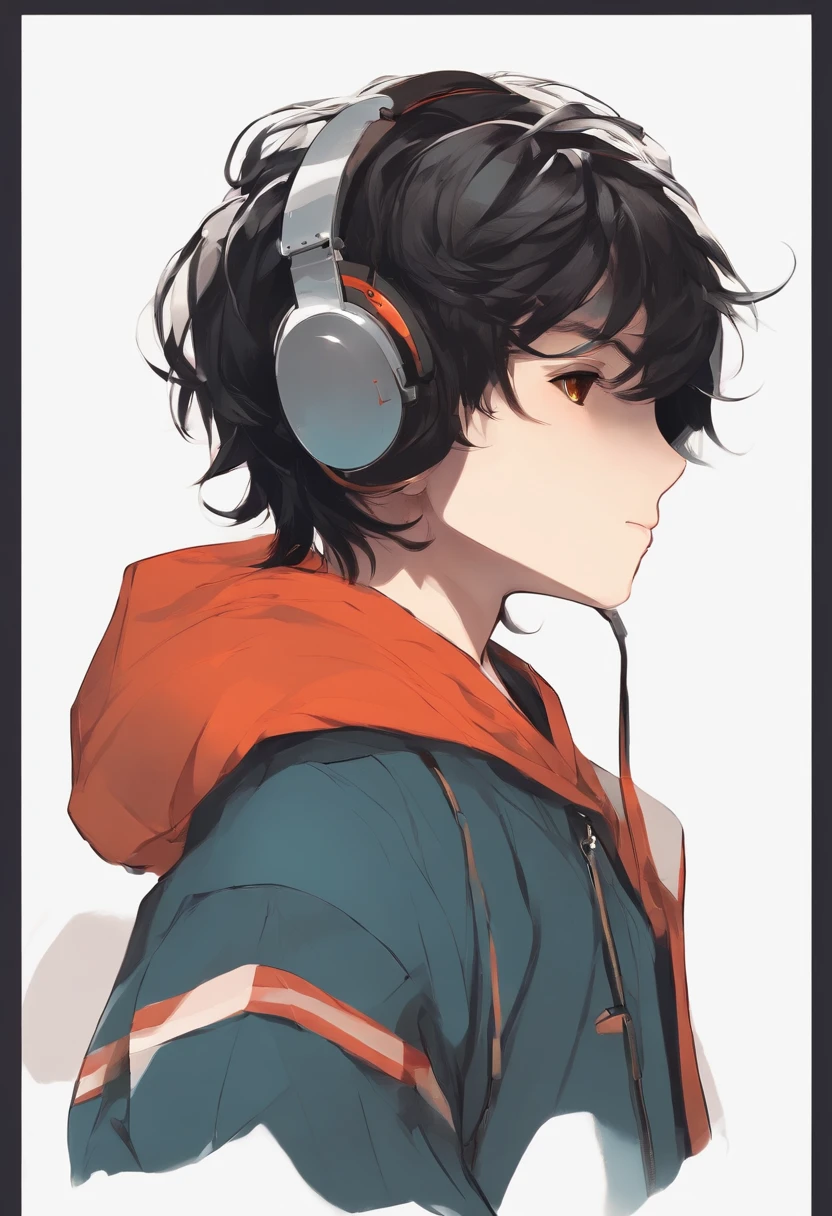 Cool　profile　ember　head phone　A dark-haired　twinks　illustratio　japanes　　male 