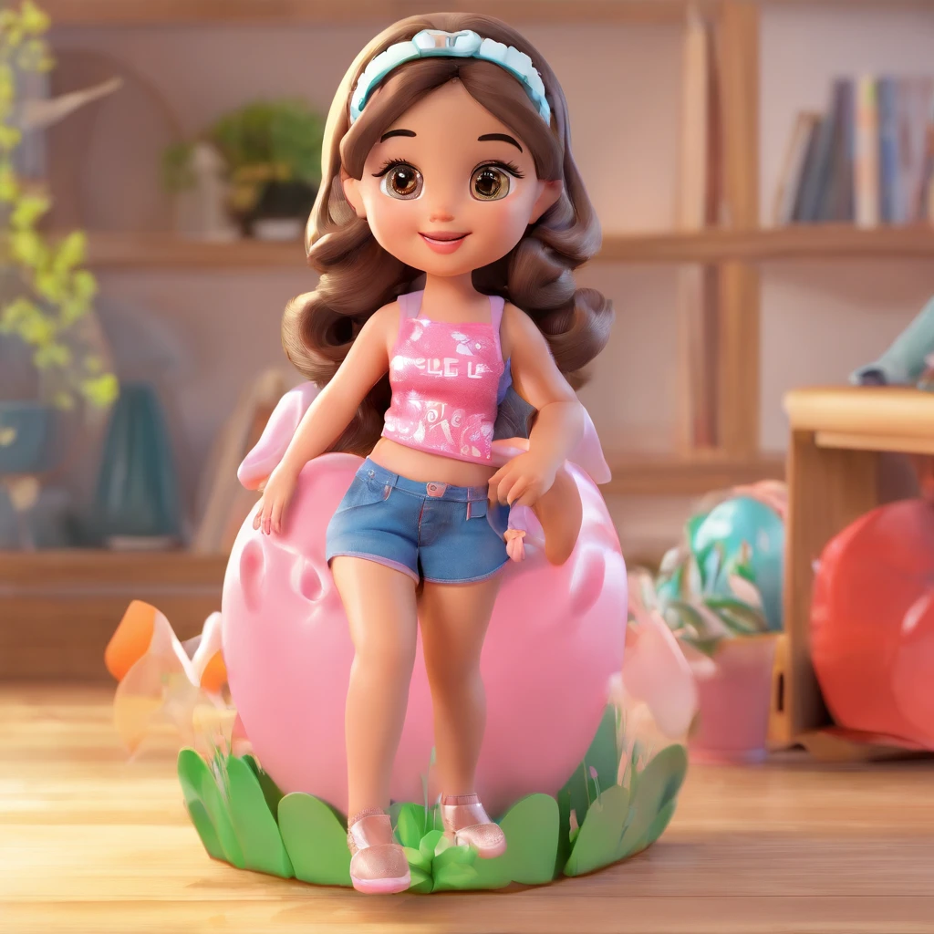 super bonito IP por pop mart, olhos brilhantes, querubim,Vestidinho branco, argila, Modelos, um brinquedo de caixa cega, Brilhante e delicado,fundo limpo, Bom brilho, 3D rendering of,best quality