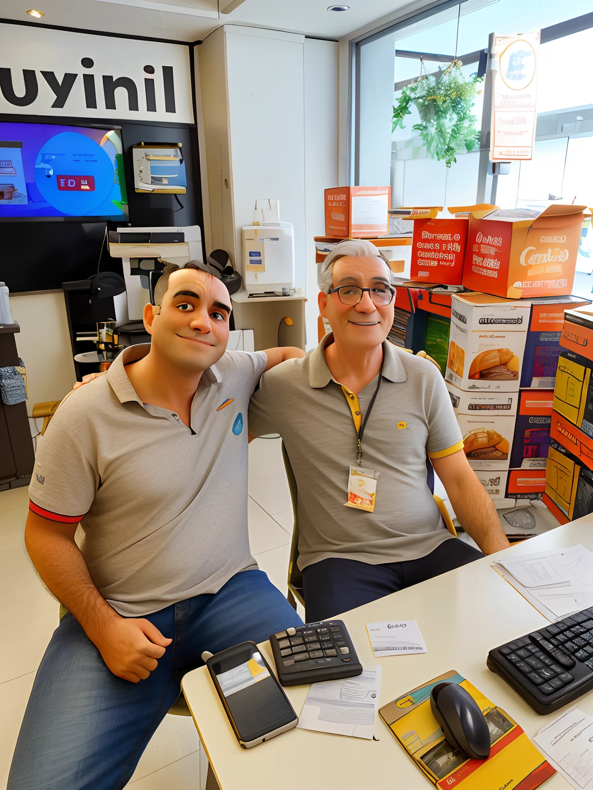 It's two men sitting at a table with a calculator, Genzoman e Frank Franzzeta, Directed by: Dan Luvisi, Directed by: Steven Belledin, Leonid Afremov e Tim White, em um fundo escuro, high resolution photo, Petros e Leonid, In the background, Ghutra e Egal, Postagem no Reddit