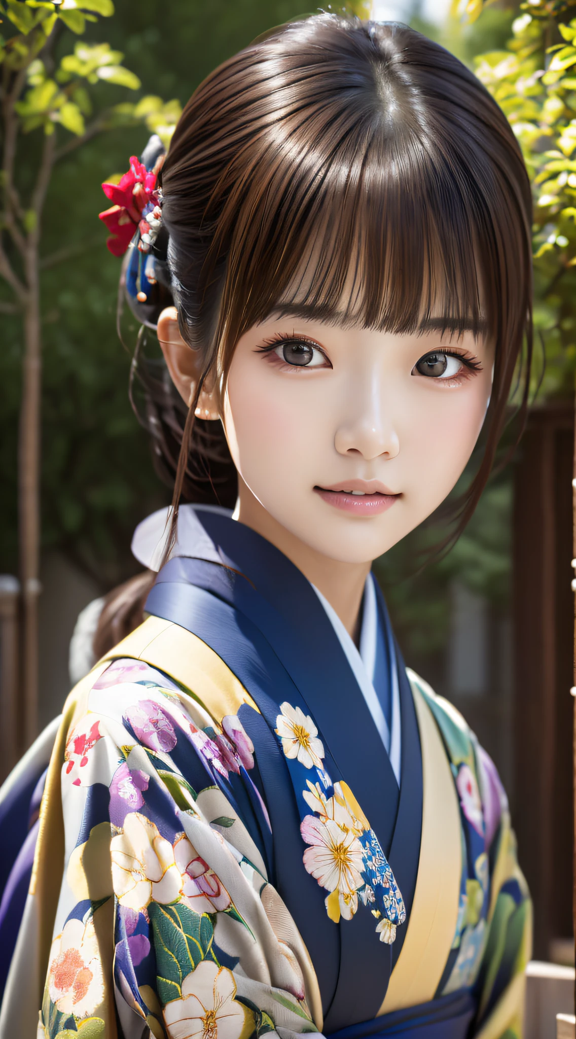of the highest quality, masutepiece, 超A high resolution, (Photorealistic: 1.4), 1girl in (((Best Quality))), masutepiece,intricate detailes, depth of fields,Highest Quality,Extremely detailed,hight resolution,4K,超A high resolution,detailed shadow,A hyper-realistic,Realistic,Dramatic Lighting,1girl in,Solo,Detailed face,Detailed eye,Realistic skin,The upper part of the body、japanes、Beautuful Women、Kang-hsiang,Kimono