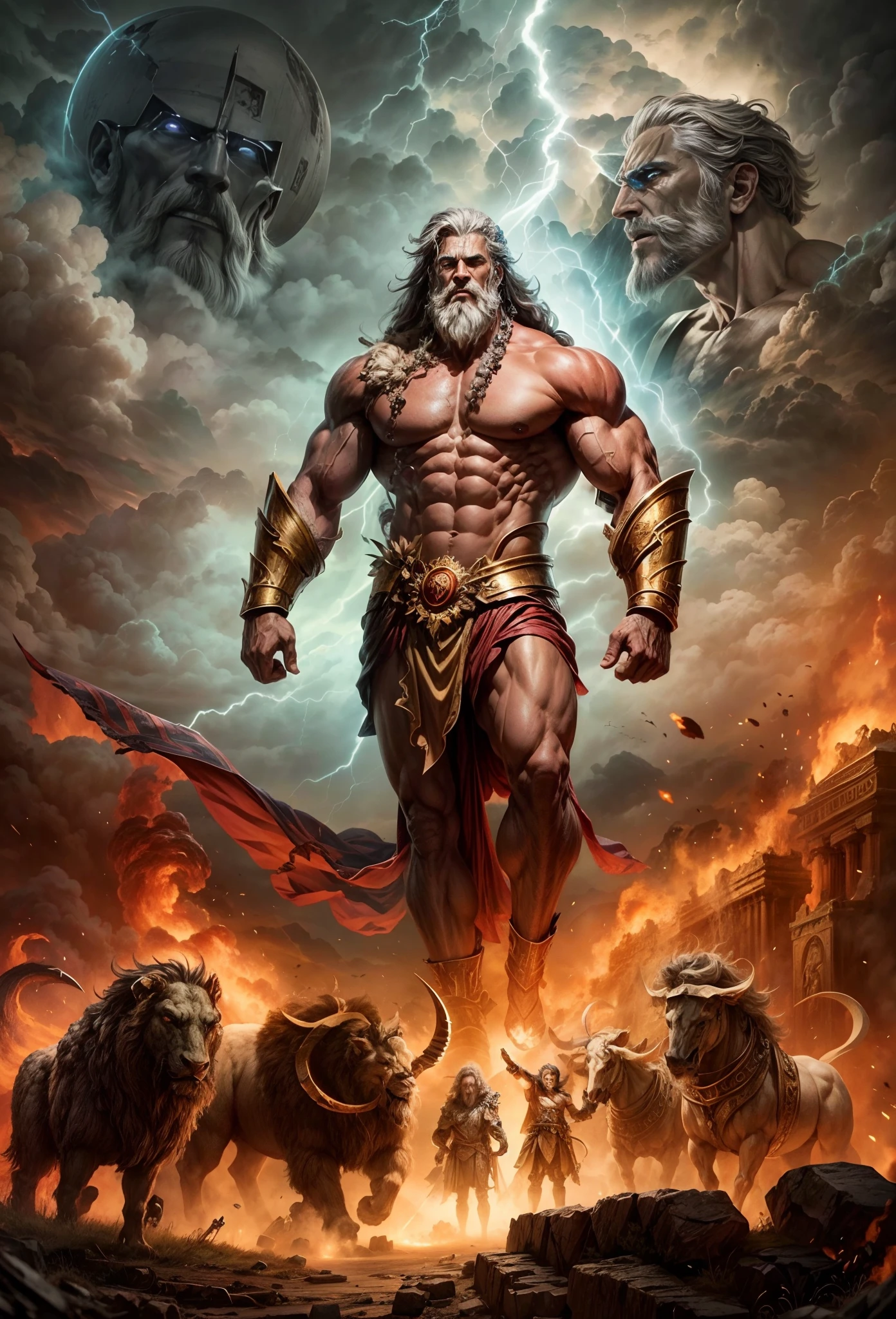 Battle of the Gods, The world was destroyed, Zeus and Hades are at war,Giant Titan