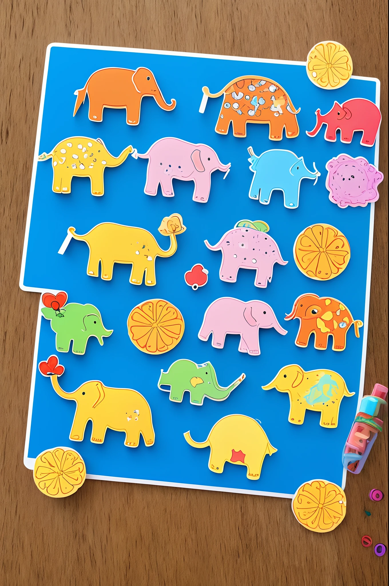 Kids flashcard making elephant
