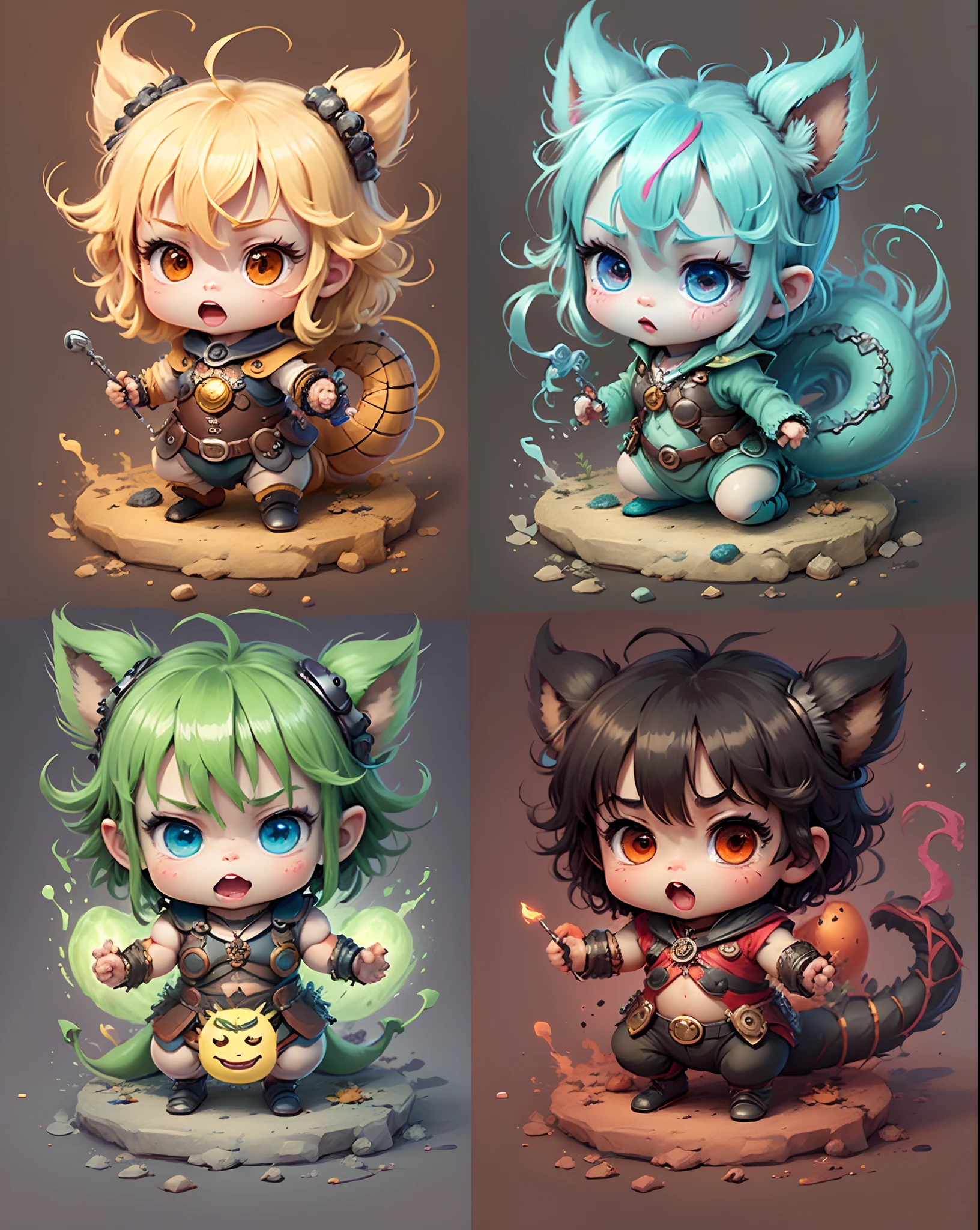 Generate a set of emojis of the little dragons，style of anime --auto --s2