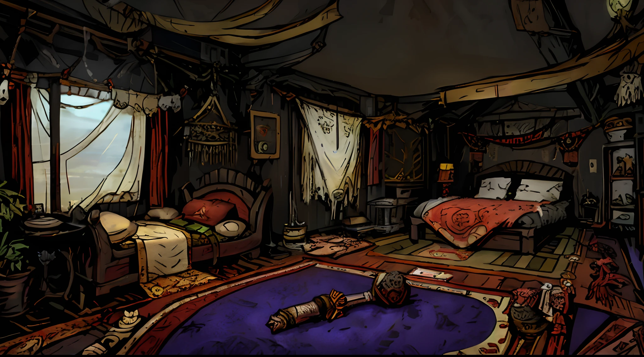 Spaceship bedroom oriental rugs on floor mystic incense