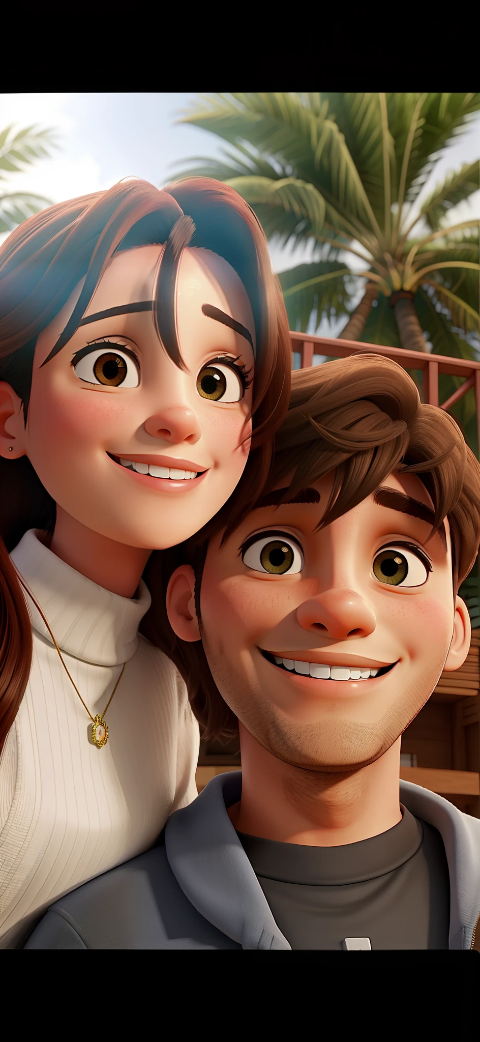 Casal em casa sorrindo