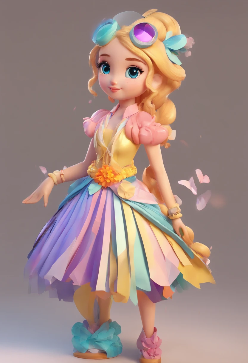 best quality, master part, fotorrealista, extremamente detalhado CG unidade 8k papel de parede, Chibi,1girl, Elsa,sozinho, cheio_corpo, sorrir, Olhando_em_visualizador, ao ar livre,