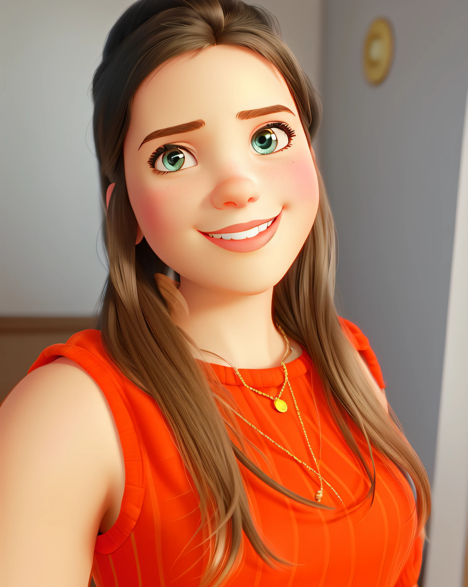 Make a beautiful girl in Pixar Disney style