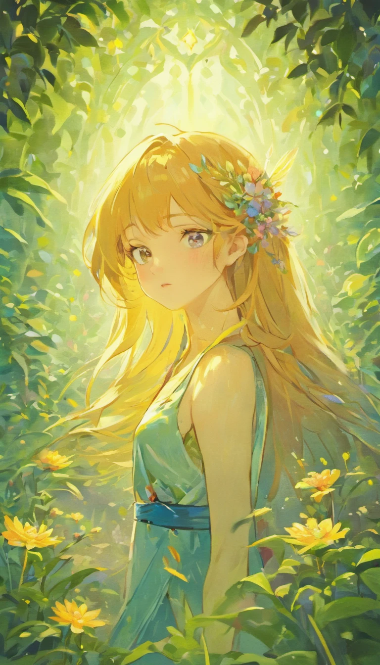 best quality,highres,ultra-detailed,realistic,physically-based rendering,professional,sharp focus,studio lighting,bokeh,(vivid colors),(bright lighting)
A girl, Una Prechica, meditating with crossed legs, positioned in the center of the image. Her eyes are closed, and she wears a calm expression on her face. The girl has beautiful detailed eyes with long eyelashes, as well as beautiful detailed lips. She is surrounded by a garden filled with vibrant flowers and lush greenery, providing a serene and peaceful atmosphere.
The girl wears a flowing dress in vivid colors, such as vibrant red, deep blue, and bright yellow, enhancing the overall visual appeal of the artwork. The colors are rich and saturated, creating a sense of liveliness and energy. The garden is bathed in bright lighting, with rays of sunlight streaming through the trees, adding a touch of warmth and brightness to the scene.
As the girl meditates, delicate and light particles float around her, creating a magical and ethereal effect. These particles shimmer and dance in the air, adding a sense of tranquility and spirituality to the artwork. The particles are reminiscent of fireflies or stars, subtly illuminating the surroundings.
The artwork is rendered in a realistic style, with extreme attention to detail. Every leaf, petal, and blade of grass is meticulously depicted, creating a sense of authenticity and depth. The textures of the flowers and foliage are beautifully rendered, making the image visually captivating. The artwork has a sharp focus, ensuring that every element is clear and well-defined.
The overall composition of the artwork is reminiscent of Mshiv, featuring a central focal point and balanced composition. The girl is positioned in the center, drawing the viewer's attention to her meditative state. The use of studio lighting enhances the girl's features and adds depth to the artwork. The background consists of a wallpaper-like pattern, reminiscent of intricate paper art, adding an elem