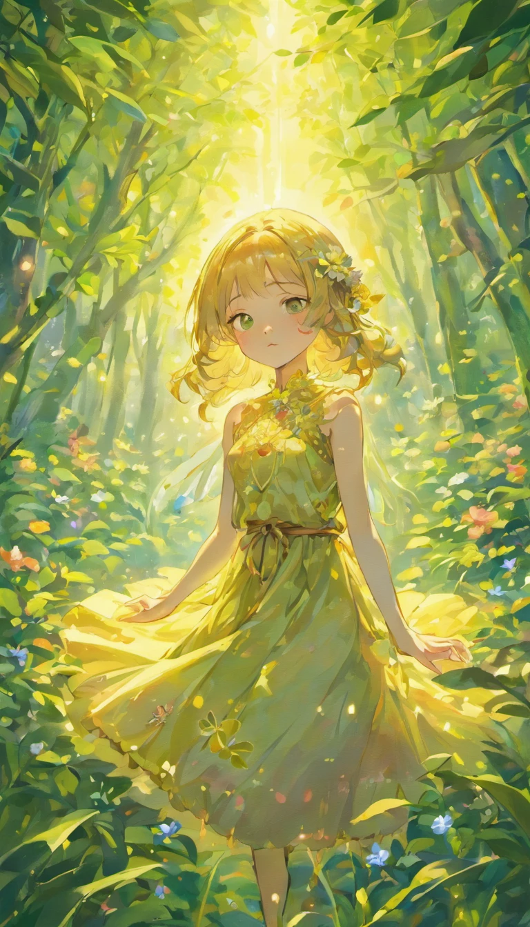 best quality,highres,ultra-detailed,realistic,physically-based rendering,professional,sharp focus,studio lighting,bokeh,(vivid colors),(bright lighting)

A girl, Una Prechica, meditating with crossed legs, positioned in the center of the image. Her eyes are closed, and she wears a calm expression on her face. The girl has beautiful detailed eyes with long eyelashes, as well as beautiful detailed lips. She is surrounded by a garden filled with vibrant flowers and lush greenery, providing a serene and peaceful atmosphere.

The girl wears a flowing dress in vivid colors, such as vibrant red, deep blue, and bright yellow, enhancing the overall visual appeal of the artwork. The colors are rich and saturated, creating a sense of liveliness and energy. The garden is bathed in bright lighting, with rays of sunlight streaming through the trees, adding a touch of warmth and brightness to the scene.

As the girl meditates, delicate and light particles float around her, creating a magical and ethereal effect. These particles shimmer and dance in the air, adding a sense of tranquility and spirituality to the artwork. The particles are reminiscent of fireflies or stars, subtly illuminating the surroundings.

The artwork is rendered in a realistic style, with extreme attention to detail. Every leaf, petal, and blade of grass is meticulously depicted, creating a sense of authenticity and depth. The textures of the flowers and foliage are beautifully rendered, making the image visually captivating. The artwork has a sharp focus, ensuring that every element is clear and well-defined.

The overall composition of the artwork is reminiscent of Mshiv, featuring a central focal point and balanced composition. The girl is positioned in the center, drawing the viewer's attention to her meditative state. The use of studio lighting enhances the girl's features and adds depth to the artwork. The background consists of a wallpaper-like pattern, reminiscent of intricate paper art, adding an elem