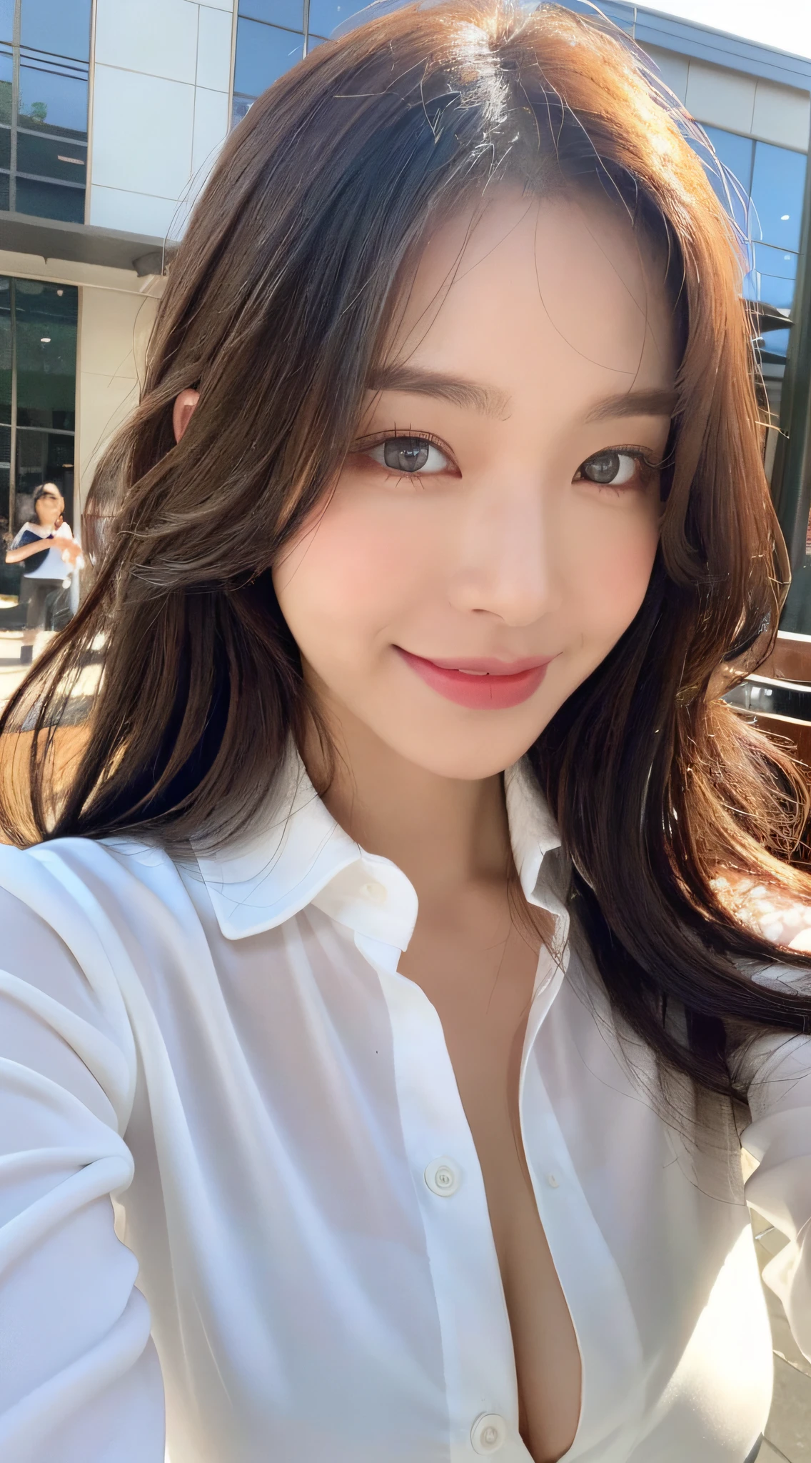 ((Top Quality, 8K, Masterpiece: 1.3)), Sharp Focus: 1.2, Beautiful Women with Perfect Figure: 1.4, Slim Abs: 1.2, (Layered Hairstyles: 1.2)), (Blue Swimsuit: 1.3), Rain: 1.3, Street: 1.2, Wet Body: 1.1, Highly Detailed Face and Skin Texture, Detailed Eyes, Double Eyelids, Big, Smile,