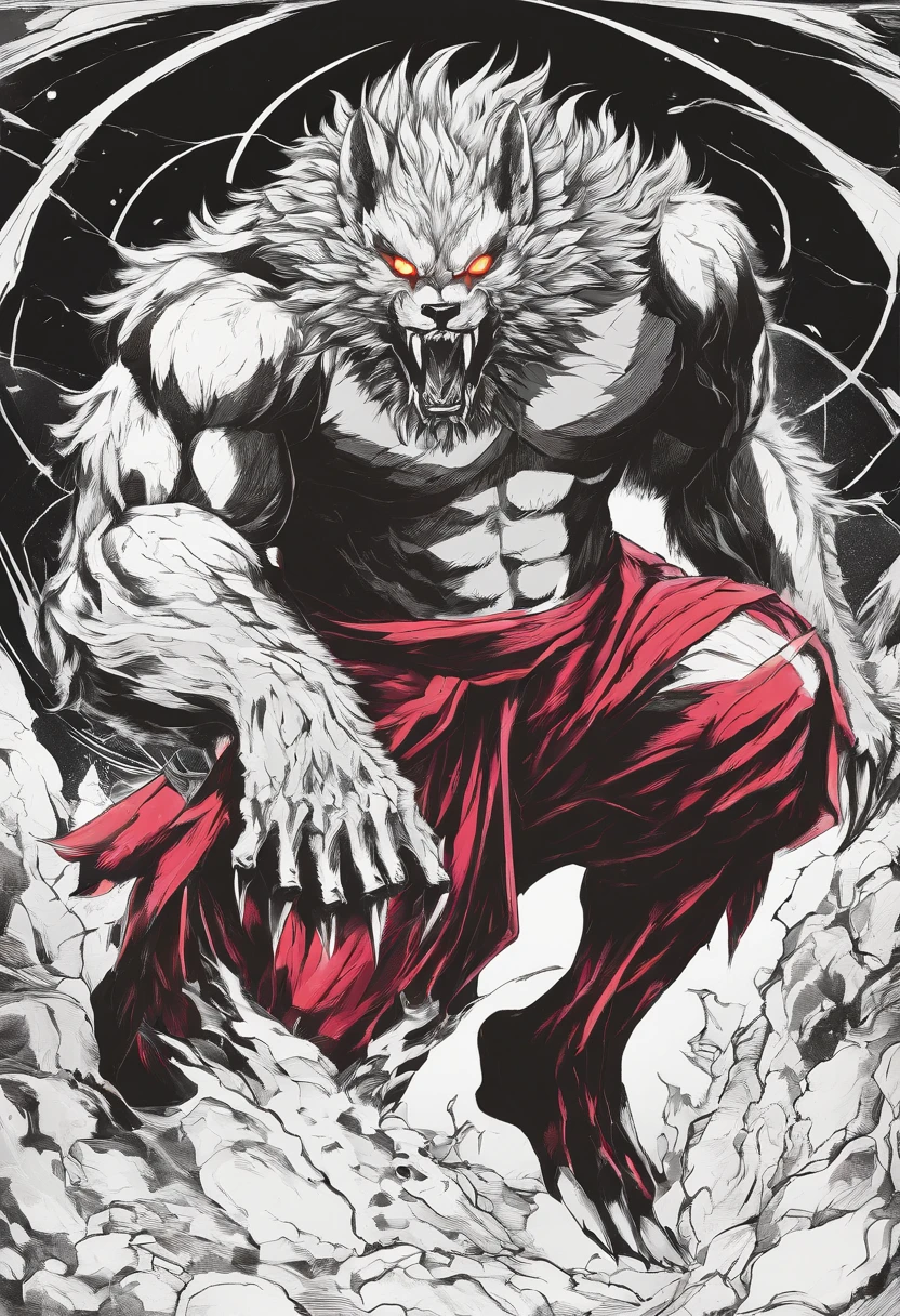 Werewolf Man, with claws and sharp teeth.