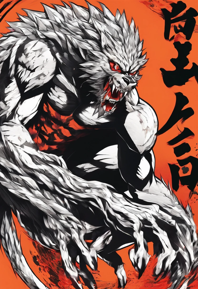 Werewolf Man, with claws and sharp teeth.