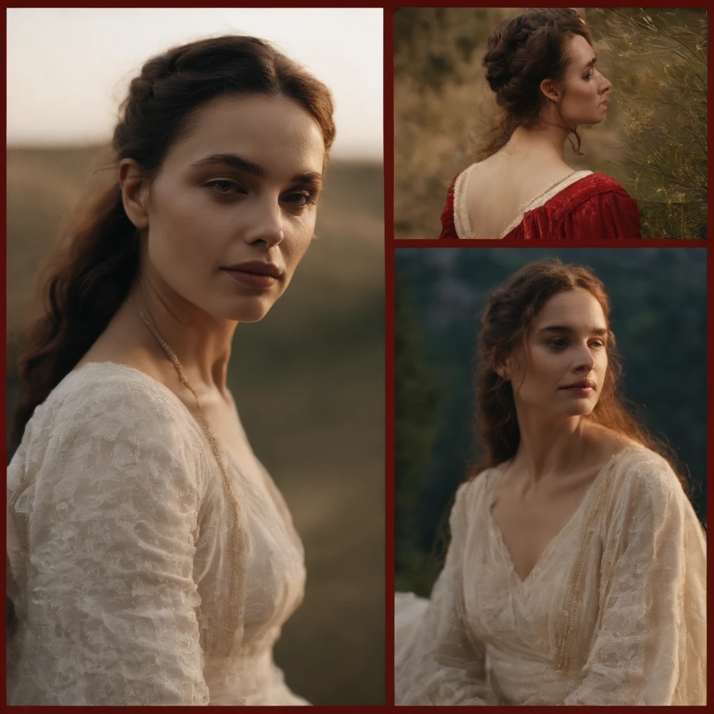 (((A deep reddish wound runs through his left cheek))) teint clair, woman about 19 years old, cheveux blancs naturels, Yeux verts distinctifs, Wearing kohl, mince et gracieux, beau, Candlelight in a medieval setting, Mise au point ultra nette, Realistic shooting, Medieval women's clothing, Tetradic colors (cicatrice:1.4)