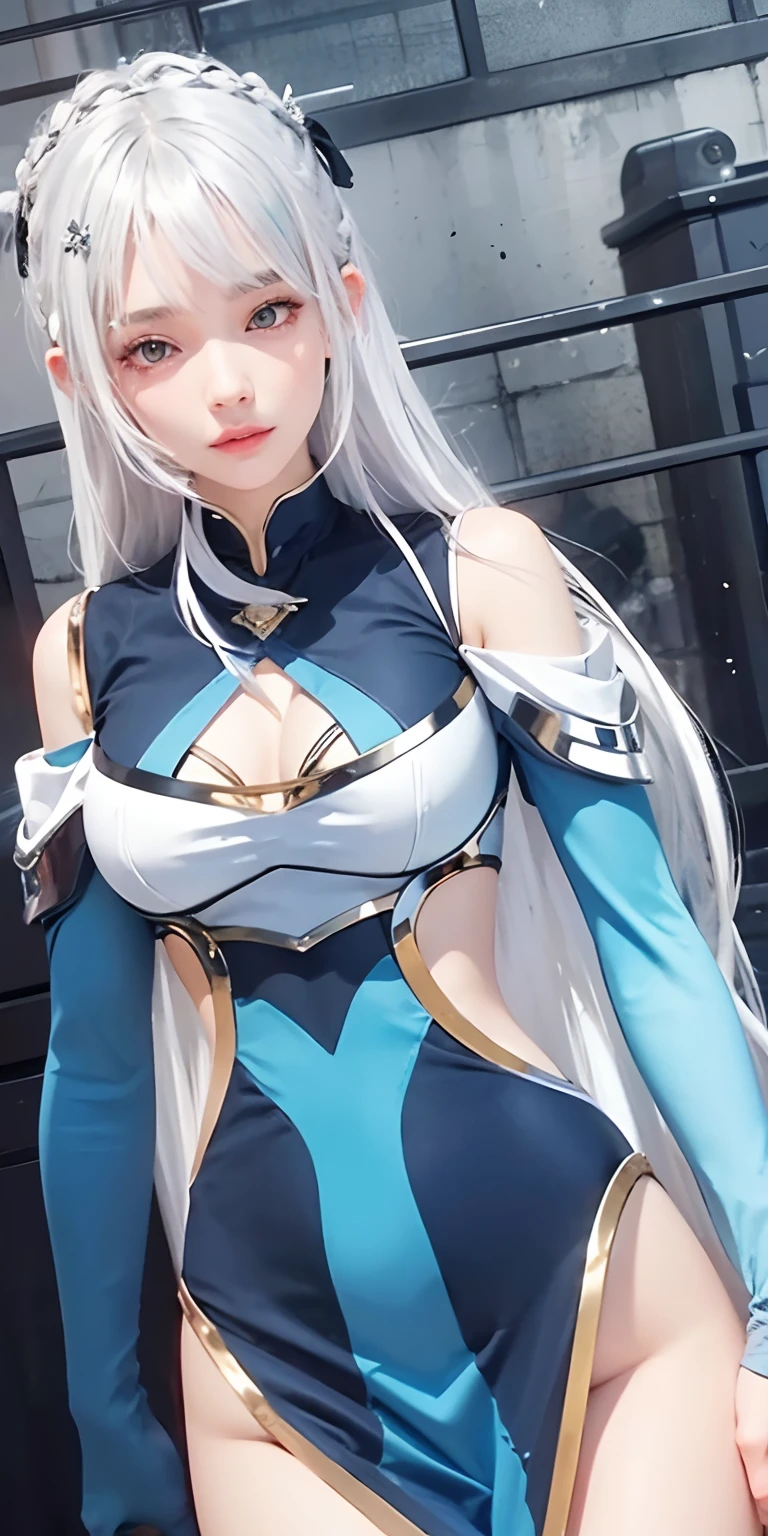1girl, silver hair,high quality, ultra detailed, masterpiece, realistic