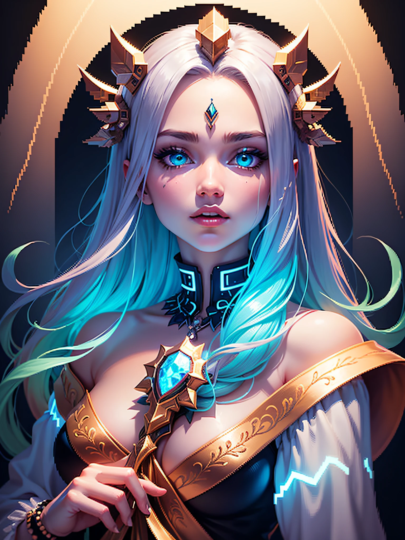 fabulous pixel art of beautiful futuristic idols b pixel art, beautiful and detailed pixel art, hyper detailed pixel art, conceptual pixel art, high quality pixel art, high quality pixel art, high quality pixel art, high quality pixel art, bioluminescent lighting, colorful, high contrast colors, Pixel art style, Pixel art:3, 4k, beautiful