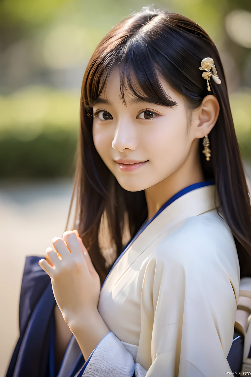 (10、RAW photography、top-quality、master-piece:1.2)、ultra-detail、超High resolution、(Reality、photoRealstic:1.37)、Portlet、high definition RAW color photos、Photograpy Professional、Extremely Delicate and Beautiful、high-detail、 8k wallpapers、superb、finely detail、huge file size、official art、highly detailed CG Unity 8k wallpapers、highly detailed beautiful girl、Ultra-detailed face、Very detailed eyes.、High complexion、Very detailed fingers、highly detailed nose、highly detail mouth、perfect anatomy、highly detailed background、Highly detailed apparel、1 girl、(age is 18 years old:1.2)、10 generations、Cute girl s、famous Japan idol、Beautiful、(Small:1.2)、realistic body、short、white smooth skin、oily shiny skin、tapering、Stylish、dark hair、Hair Collection、(Pattsun Bang:1.2)、smile、kawaii、young、cute face、photorealistic face、beautidul eyes、Order the sauce、(kimono:1.4)、Dense embroidery、earring、(Hair ornaments:1.2)、eye、cowboy shot、frontal、Contrapo、in home、(nighttime:1.4)、Japanese Style、Bathrobe、valley、