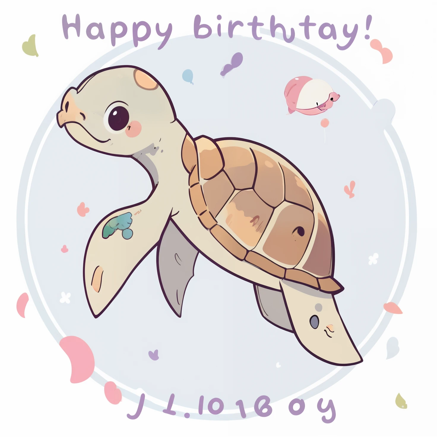 happy birthday card with a turtle and numbers, ๐ฟ๐ธ๐, happy birthday, happy!!!, as an anthropomorphic turtle, ๐ as ๐ as ๐ค as ๐ฝ as ๐ณ, awwwww, an anthropomorphic turtle, uwu, i love you, anthropomorphic turtle, turtle, ๐๐๐โบ๐๐๐, anime style, anime style, cute drawing, sea turtle, sea turtle surrounded by confetti, happy birthday cute message, anime drawing animal, beautiful defined beak and feauters, defined beak, defined eyes, cute eyes, defined shell, cute and well defined shell, complete drawing