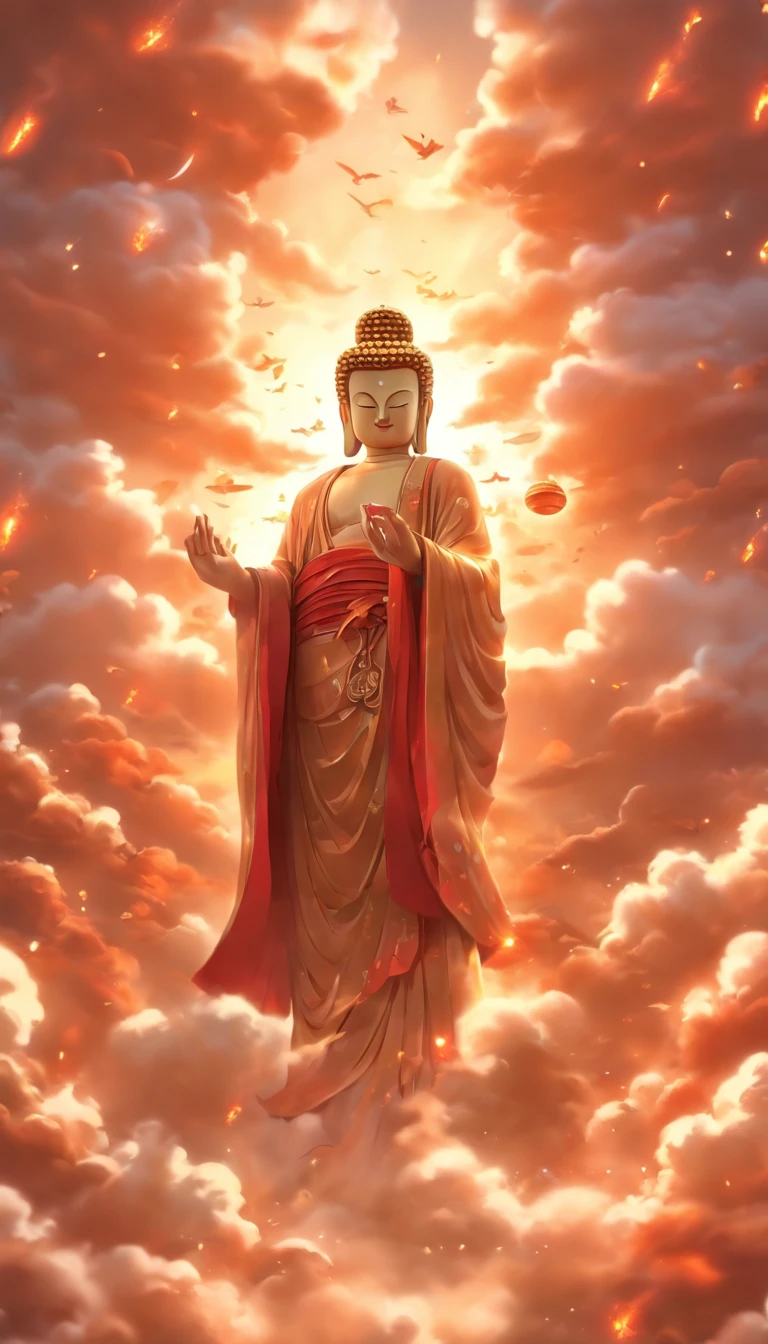 ((Masterpiece)),(Best quality)),China-style,In the sky, The clouds form a huge Maitreya Buddha statue,Pilgrims on the road,Hyper-realistic,Ultra photo realsisim,Real Photographics,8K,High definition,high qulity,Works of masters,super-fine,(((OC renderer)))