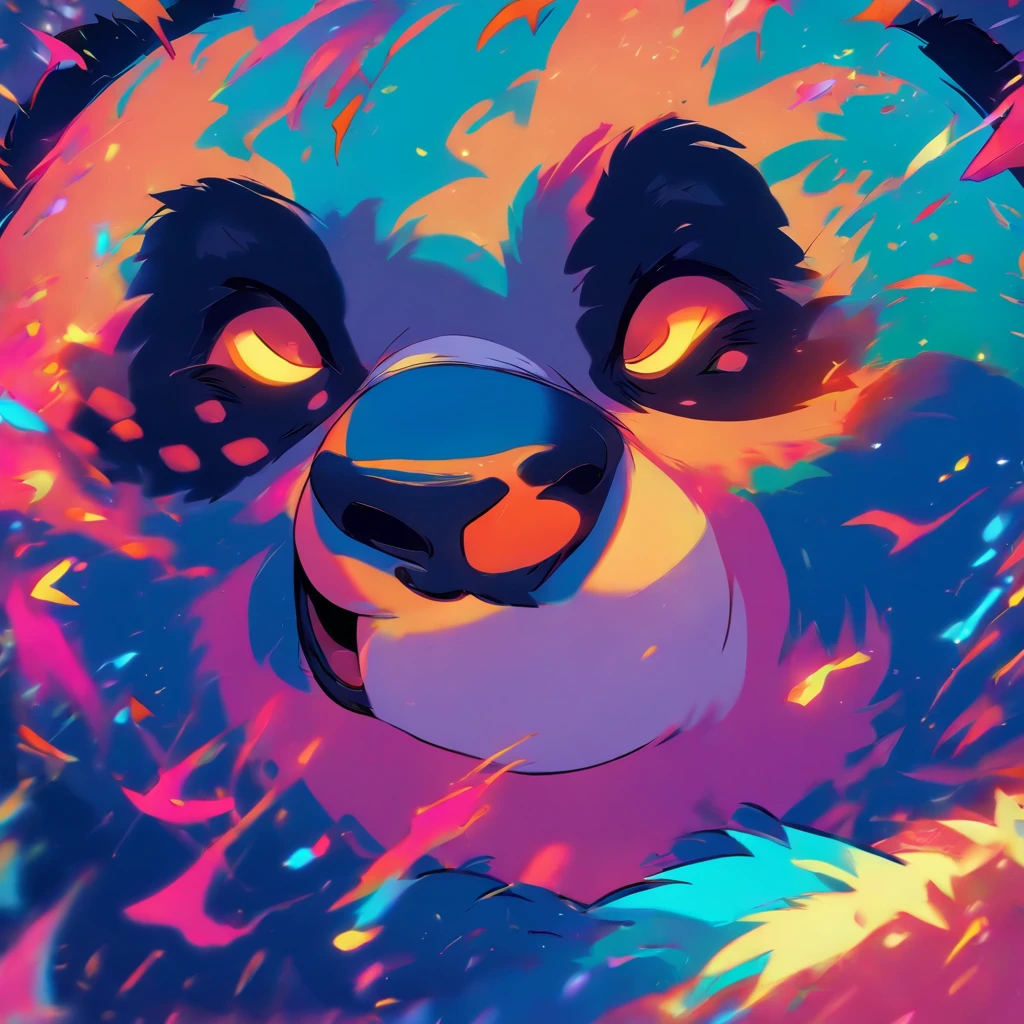 head portrait,giant panda,wrestle,Handsome