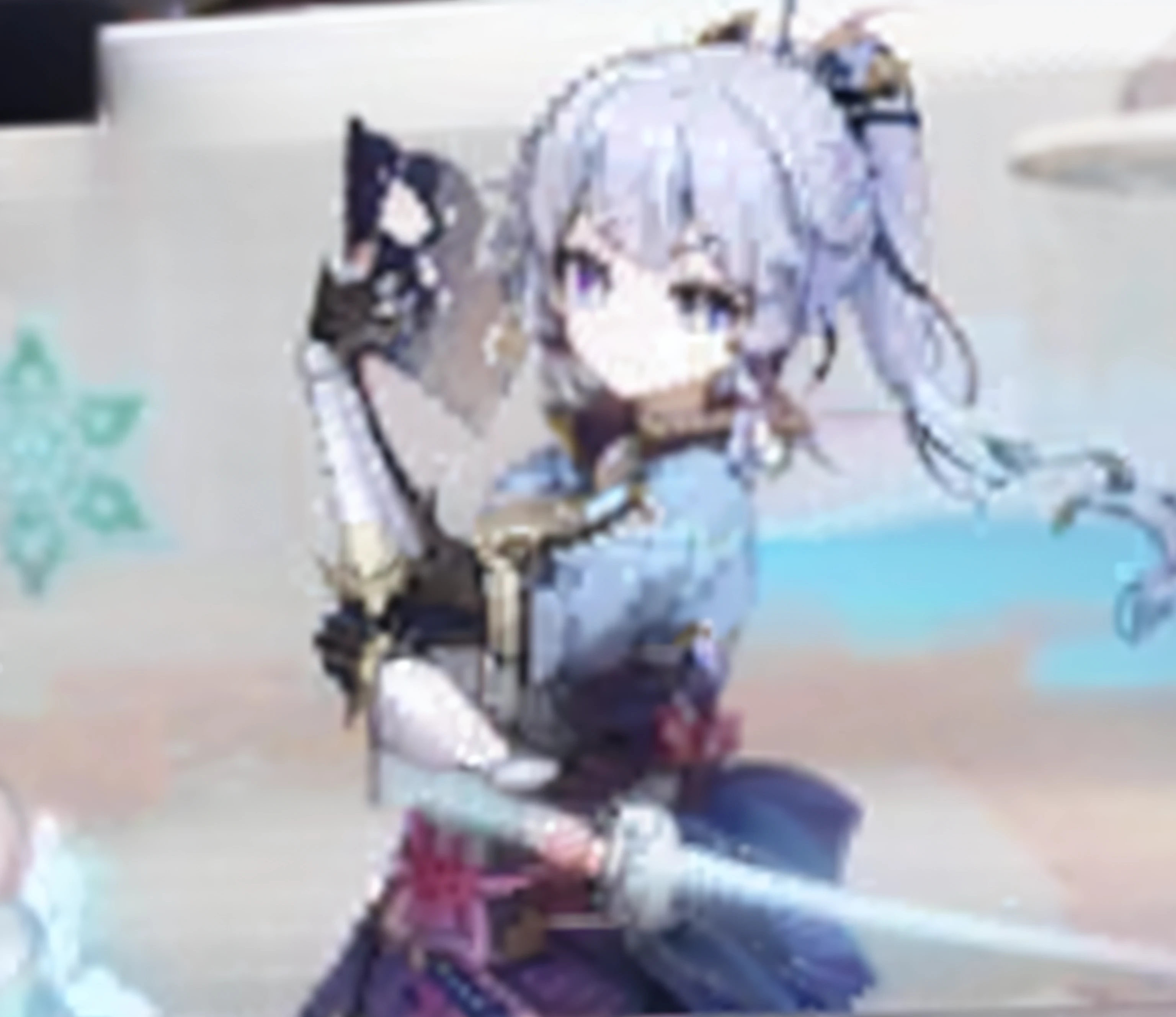 Anime characters playing with swords in scenes in the video, Ayaka Genshin impact, Keqing from Genshin Impact, ayaka game genshin impact, atelier lulua, zhongli from genshin impact, From Arknights, azur lane style, A scene from the《azur lane》videogame, live2d virtual youtuber model, Genshin impact's character